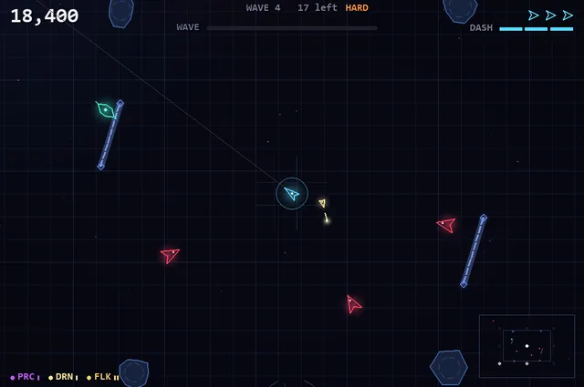The second ship with its drone wing out and a target locked.