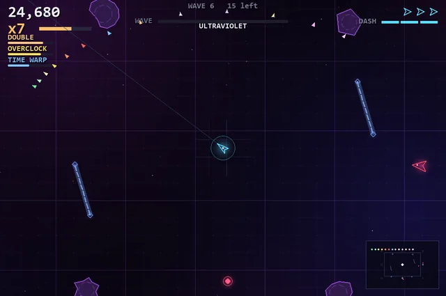 The second floor: violet nebula light.