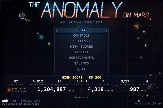 The title screen: the wordmark over a battle running underneath the menu.