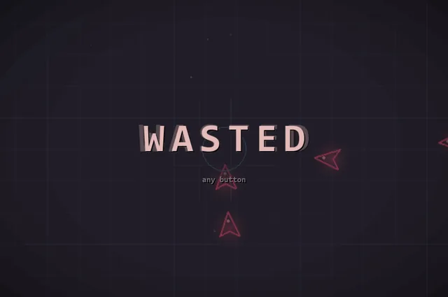 The end of a run: WASTED held over the washed-out arena.